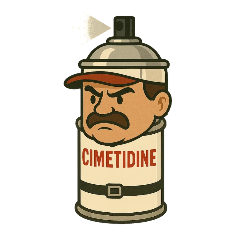 Cimetidine CYP1A2 inhibitor avatar mnemonic