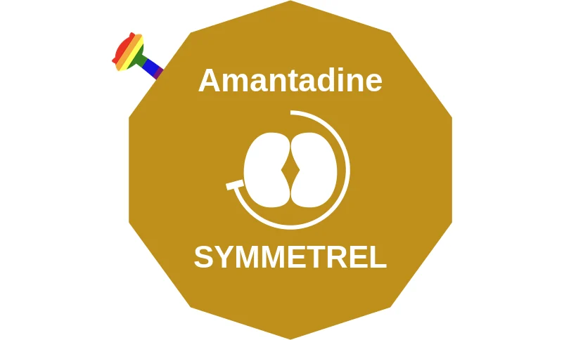 Amantadine ballicule: receptor binding, kinetics and half-life diagram