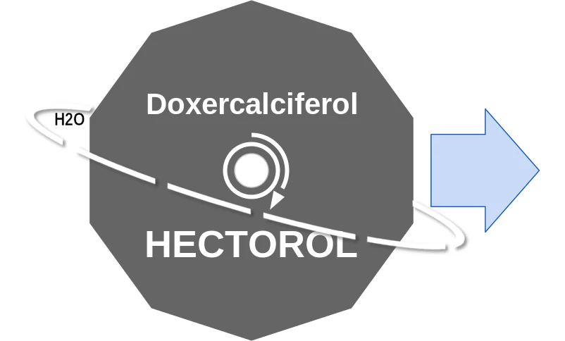 Doxercalciferol ballicule: receptor binding, kinetics and half-life diagram