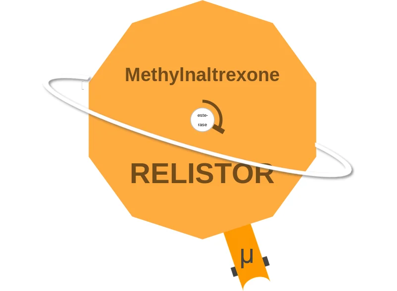 Methylnaltrexone ballicule: receptor binding, kinetics and half-life diagram