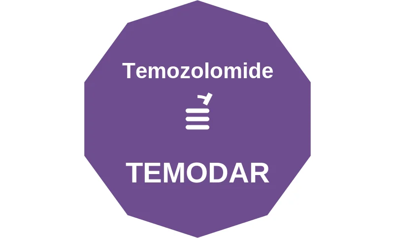 Temozolomide ballicule: receptor binding, kinetics and half-life diagram