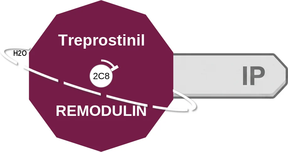 Treprostinil ballicule: receptor binding, kinetics and half-life diagram
