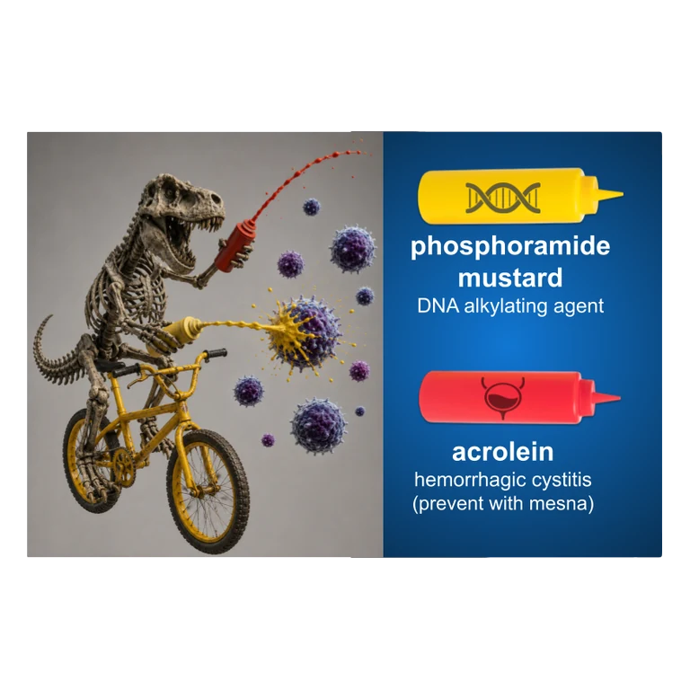 Cyclophosphamide CYTOXAN mascot mnemonic cartoon