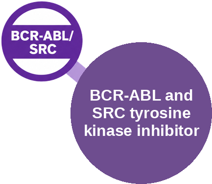 BCR-ABL and SRC tyrosine kinase inhibitor — mechanism peg (Ballicules)