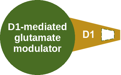D1-mediated glutamate modulator — mechanism peg (Ballicules)