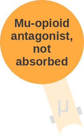 Mu-opioid receptor antagonist, not absorbed (naloxone in SUBOXONE) — mechanism peg (Ballicules)