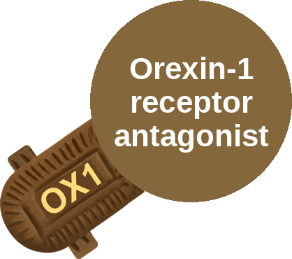 Orexin-1 receptor antagonist — mechanism peg (Ballicules)