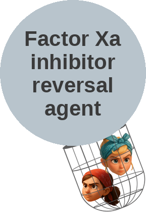 Factor Xa inhibitor reversal agent — mechanism peg (Ballicules)