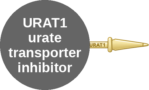 URAT1 urate transporter inhibitor — mechanism peg (Ballicules)