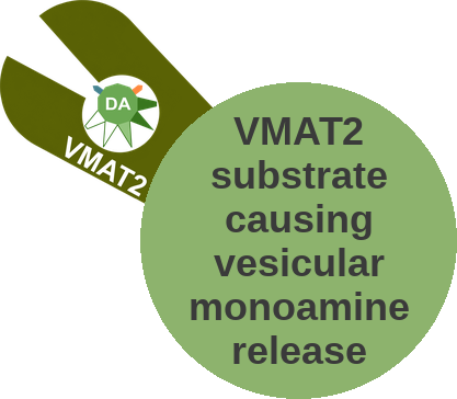 VMAT2 substrate causing vesicular monoamine release — mechanism peg (Ballicules)
