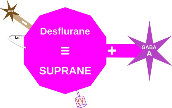 Desflurane ballicule — decagon diagram of its receptor and enzyme targets