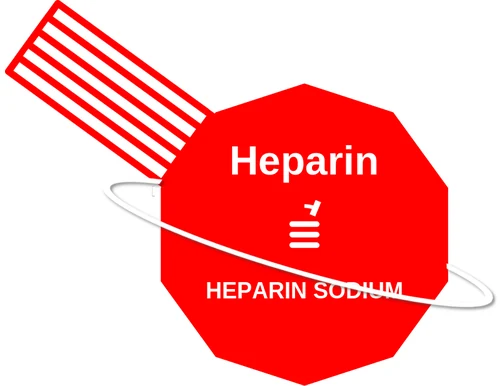 Heparin ballicule — decagon diagram of its receptor and enzyme targets