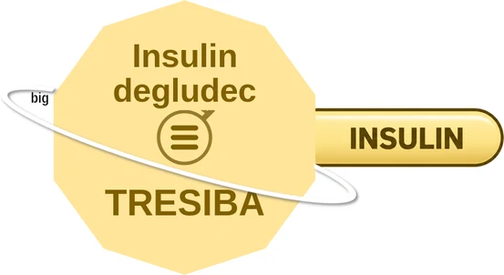 Insulin degludec ballicule — decagon diagram of its receptor and enzyme targets