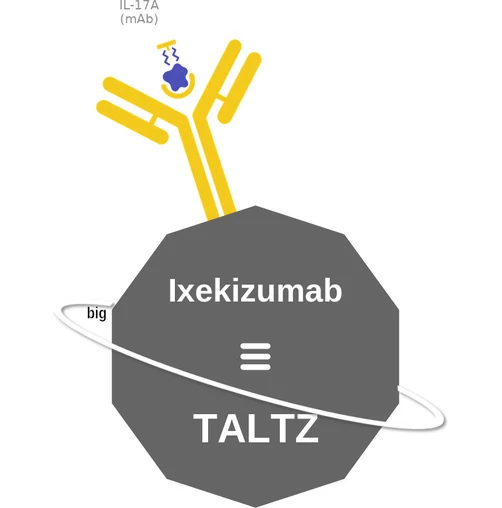 Ixekizumab ballicule — decagon diagram of its receptor and enzyme targets