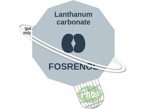 Lanthanum carbonate ballicule — decagon diagram of its receptor and enzyme targets