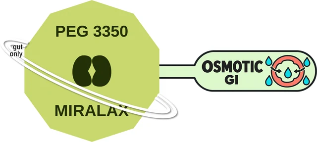 PEG 3350 ballicule — decagon diagram of its receptor and enzyme targets