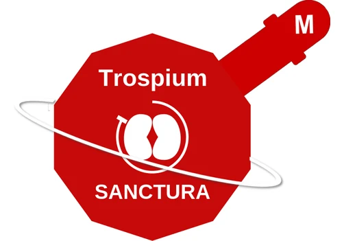 Trospium ballicule — decagon diagram of its receptor and enzyme targets